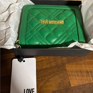 Love Moschino Green Quilted Wallet